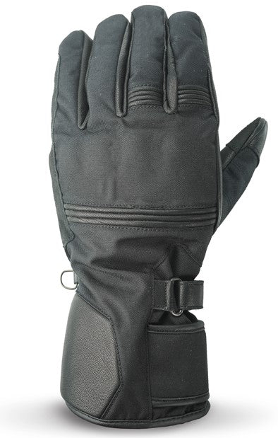 NEO Black Motorcycle Long John Hand Protective Leather Gloves.