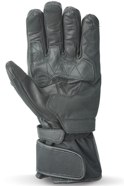 NEO Black Motorcycle Long John Hand Protective Leather Gloves.
