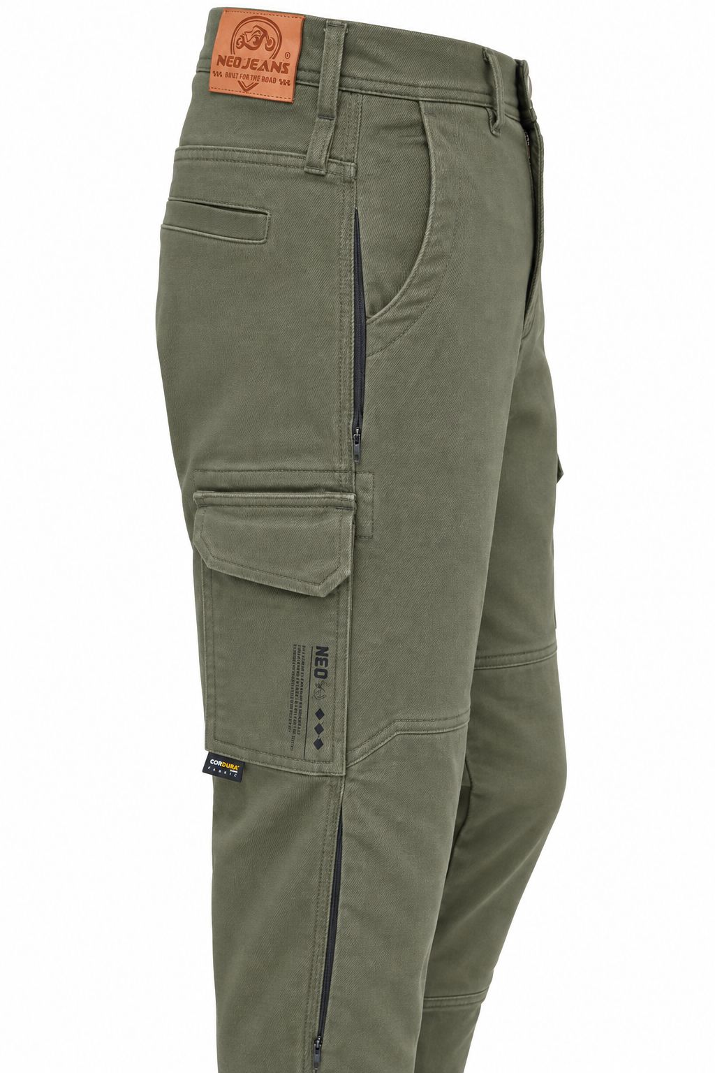 NEO CE AA RYDEN CARGO PANT – GREEN - OLIVE | Ultimate Protection With CE Fabric, CE Hip and Knee Armors