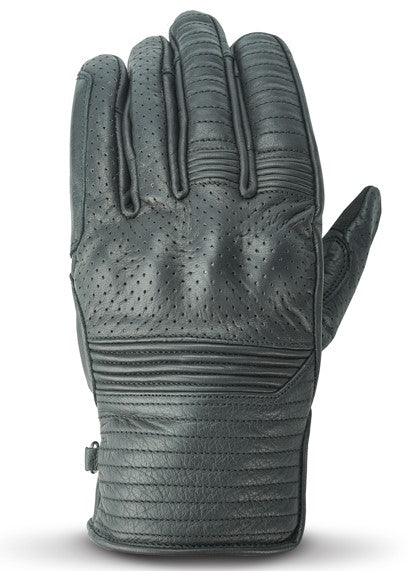 NEO Black Motorcycle Short Billy Hand Protective Leather Gloves.