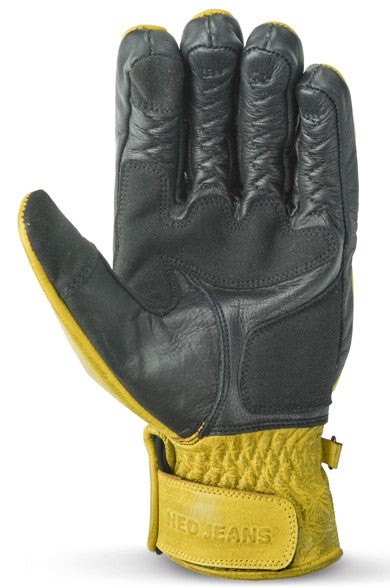 NEO Yellow Motorcycle Diamond Hand Protective Leather Gloves.