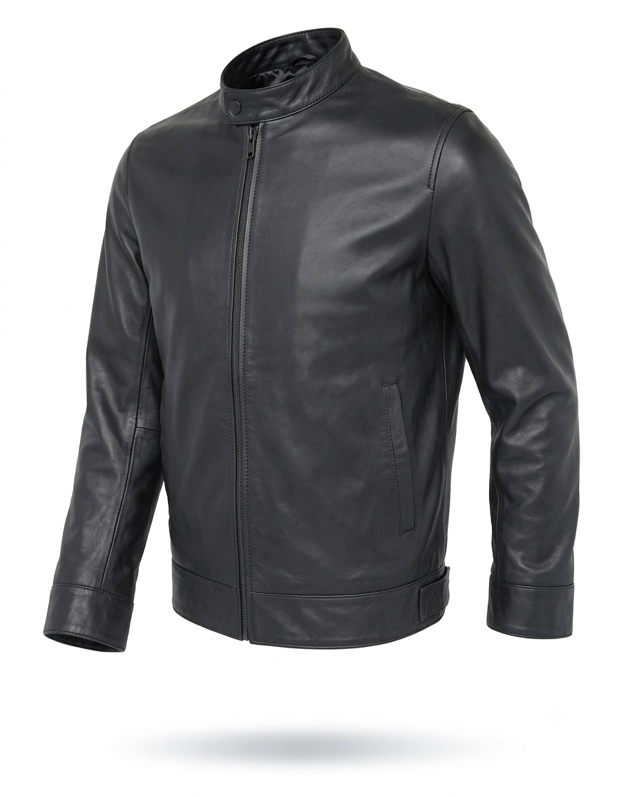 Motorcycle Cruiser 100% Cowhide Leather Jacket by Neo Jeans Black Color with removable CE Level 2 armor