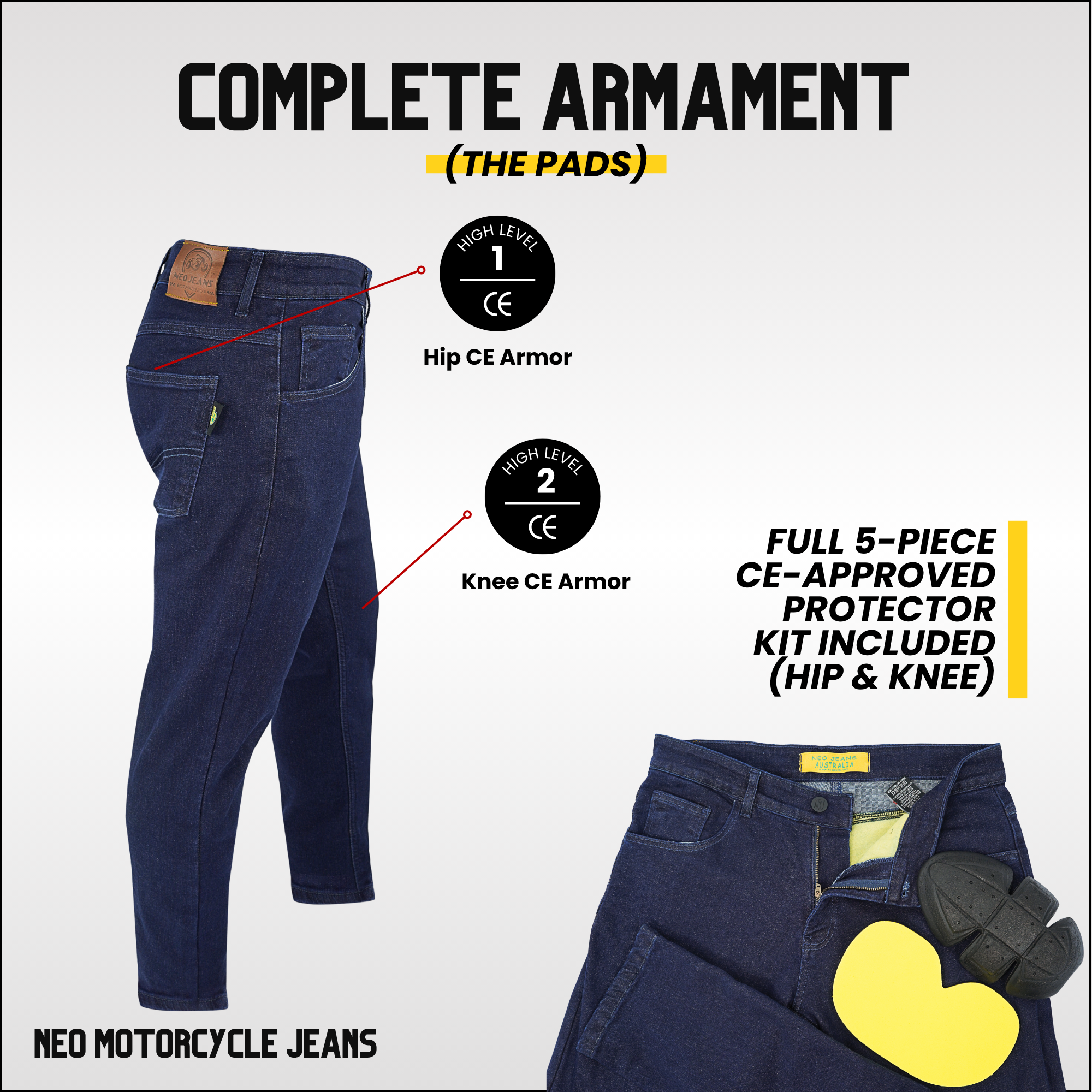 NEO MENS Motorcycle Jeans – Blue