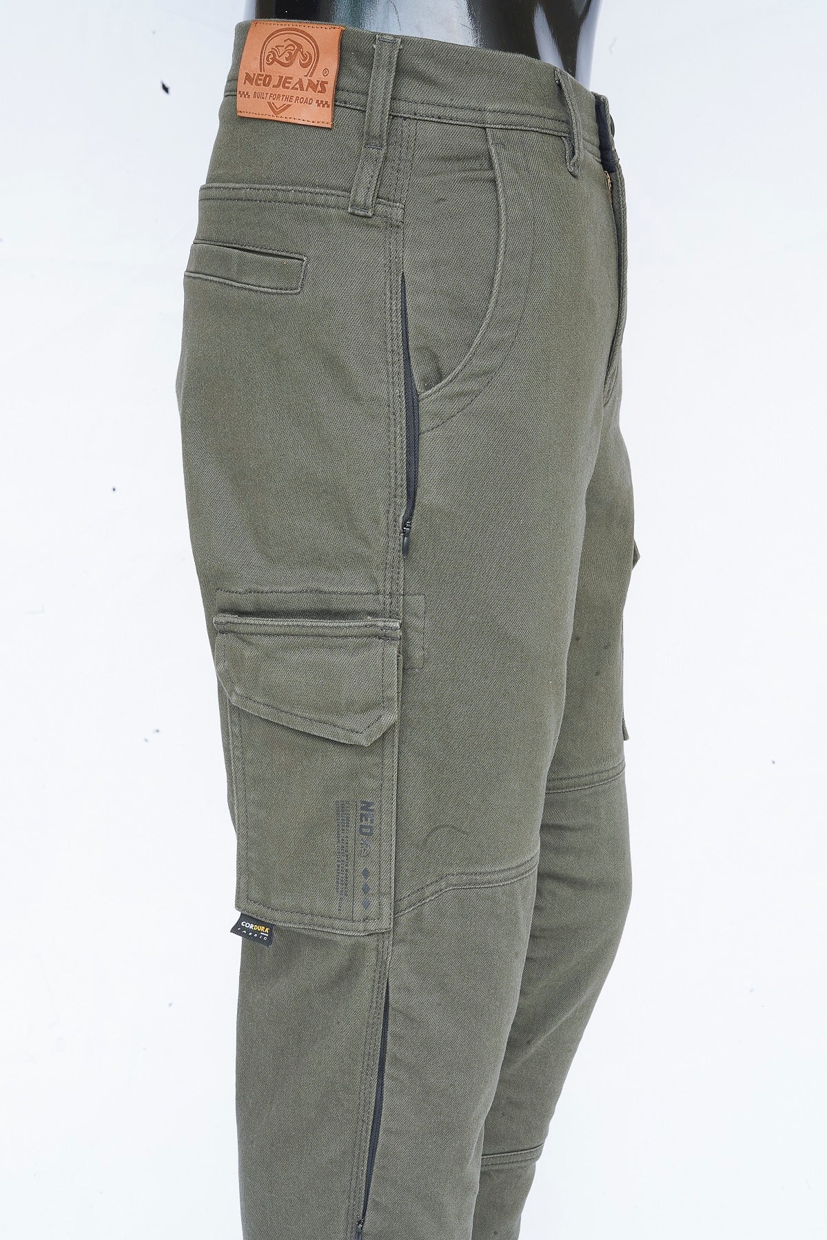 NEO CE AA RYDEN CARGO PANT – GREEN | Ultimate Protection With  CE Fabric, CE Hip and Kness Aramors