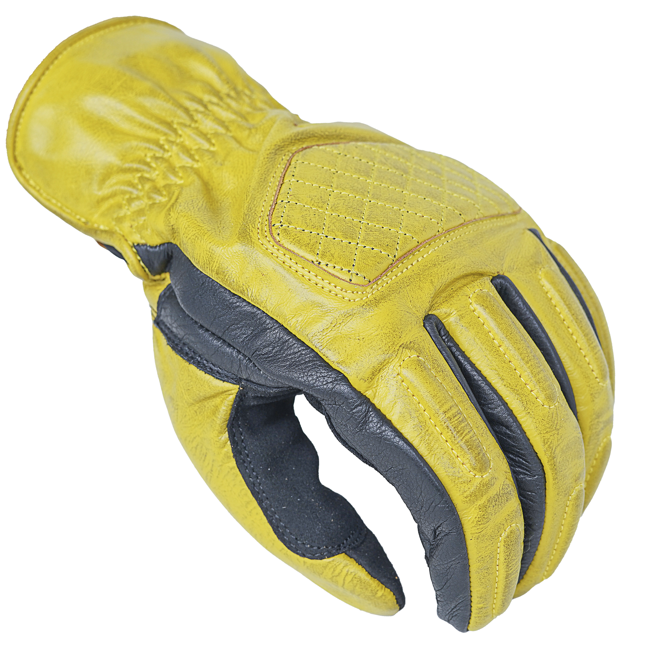 NEO Yellow Motorcycle Diamond Hand Protective Leather Gloves