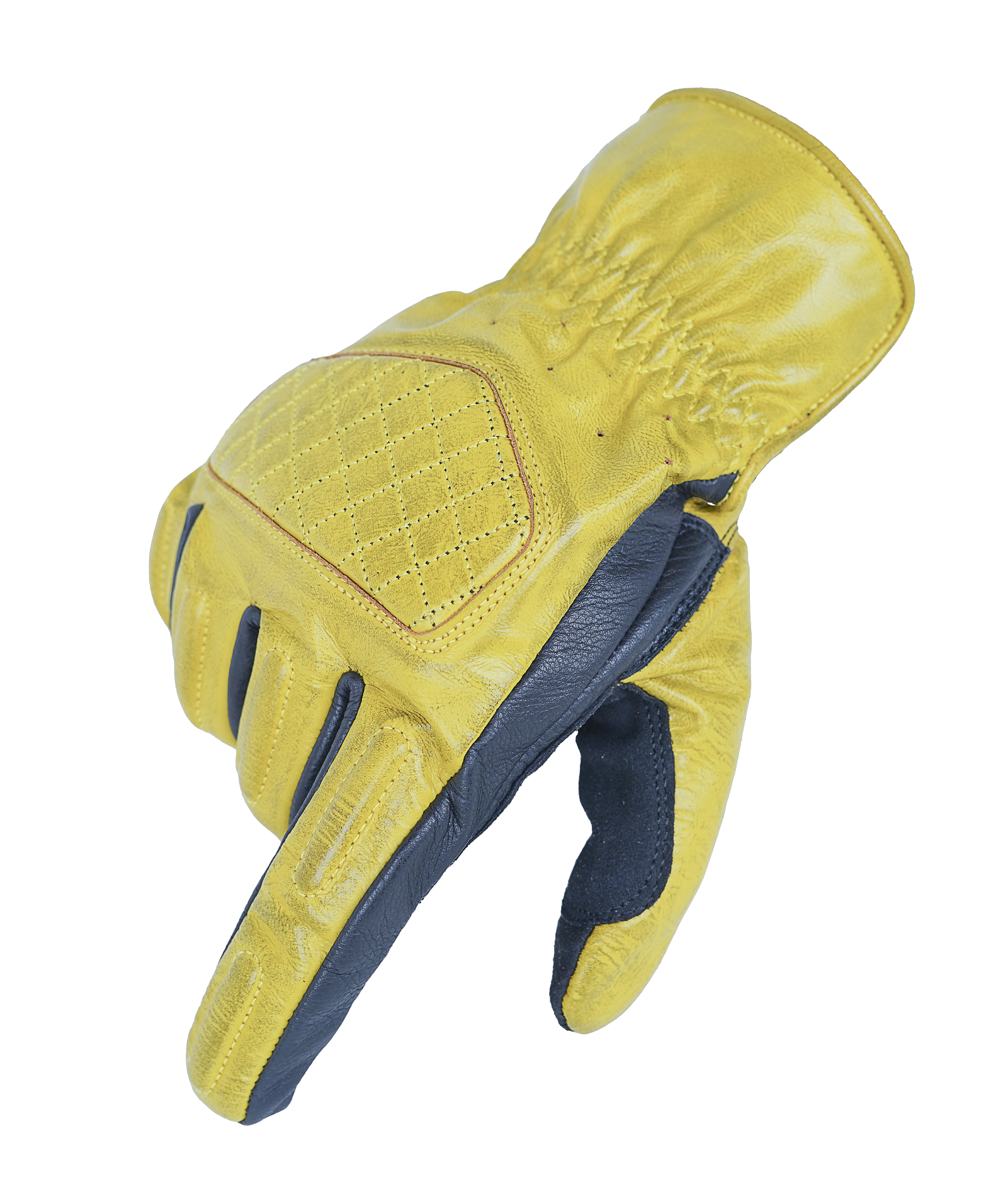 NEO Yellow Motorcycle Diamond Hand Protective Leather Gloves