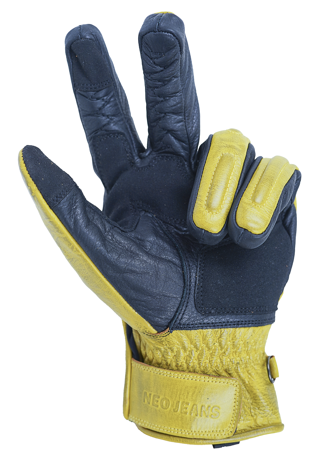 NEO Yellow Motorcycle Diamond Hand Protective Leather Gloves