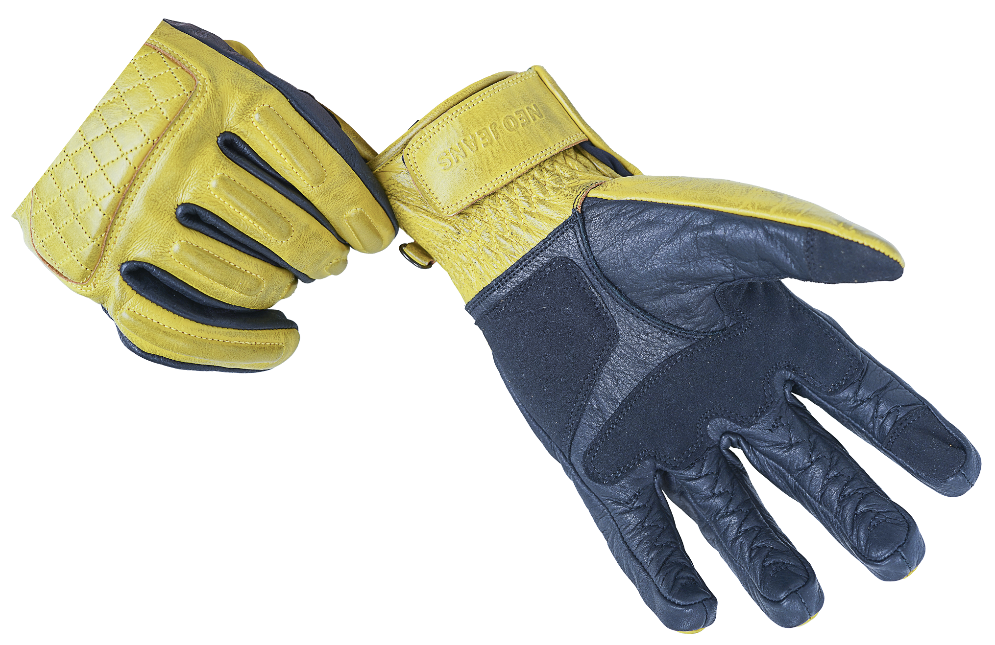 NEO Yellow Motorcycle Diamond Hand Protective Leather Gloves