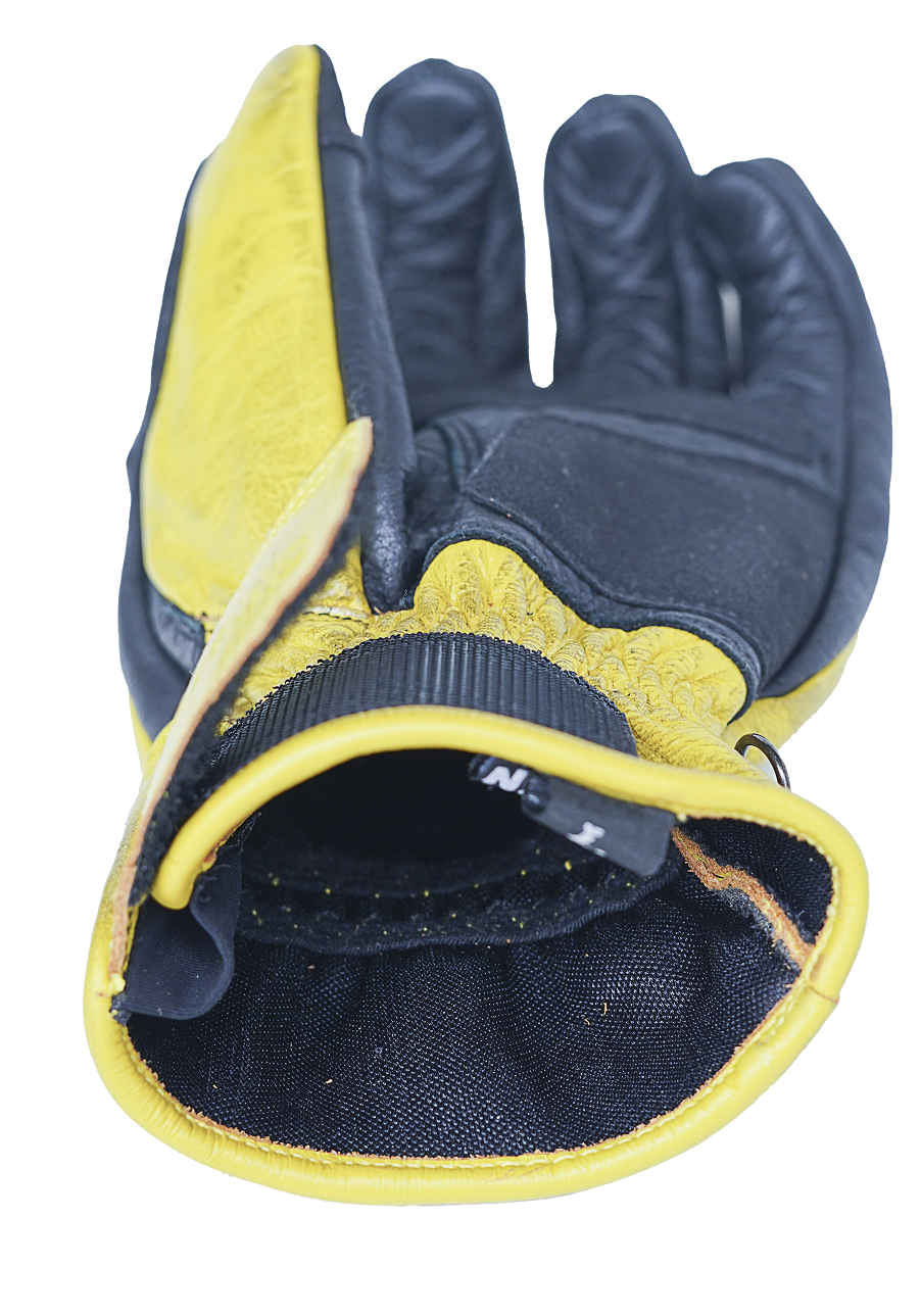 NEO Yellow Motorcycle Diamond Hand Protective Leather Gloves