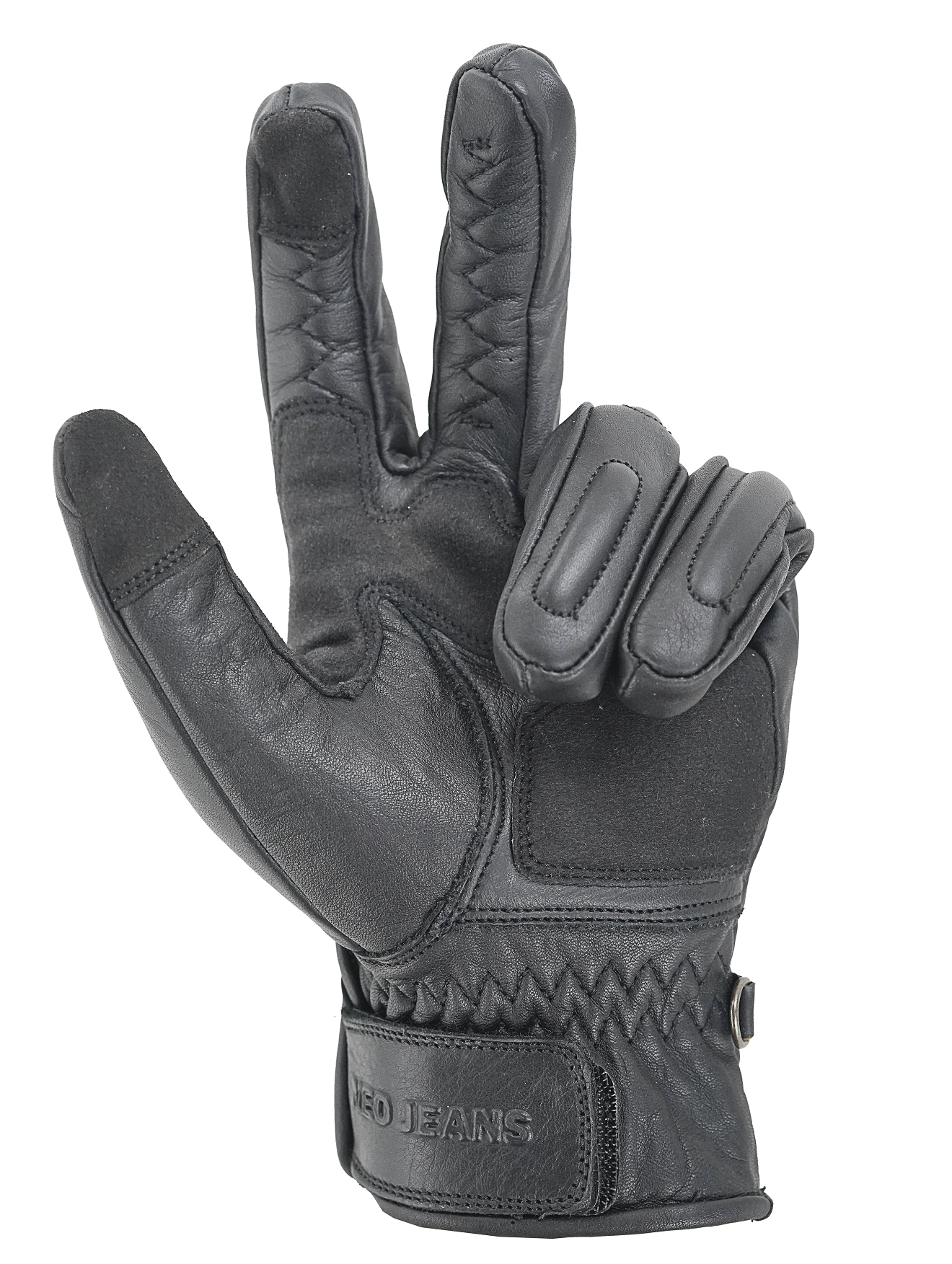 NEO Black Motorcycle Diamond Hand Protective Leather  Gloves