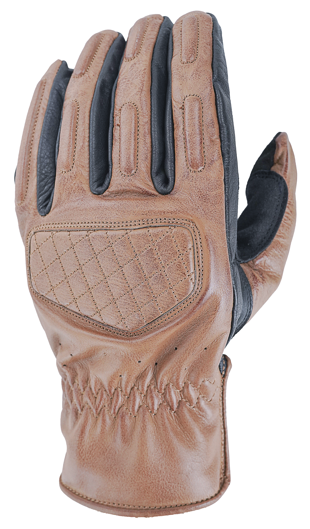 NEO Brown Motorcycle Diamond Hand Protective Leather Gloves