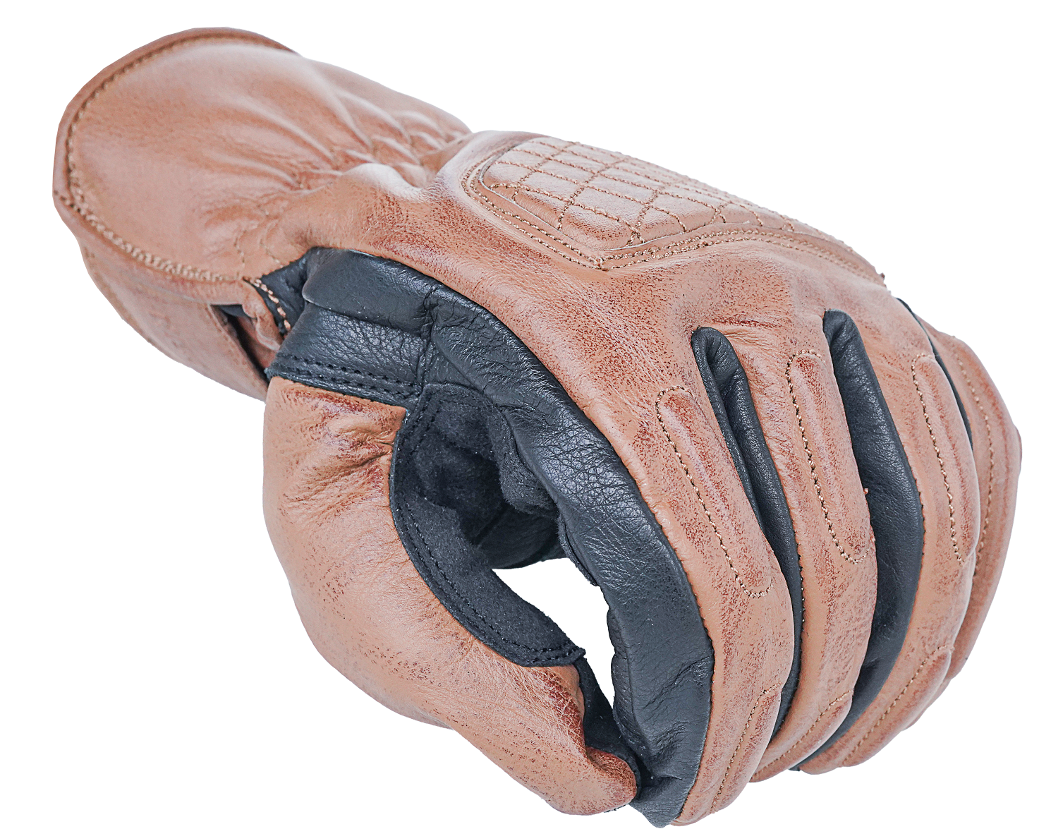 NEO Brown Motorcycle Diamond Hand Protective Leather Gloves