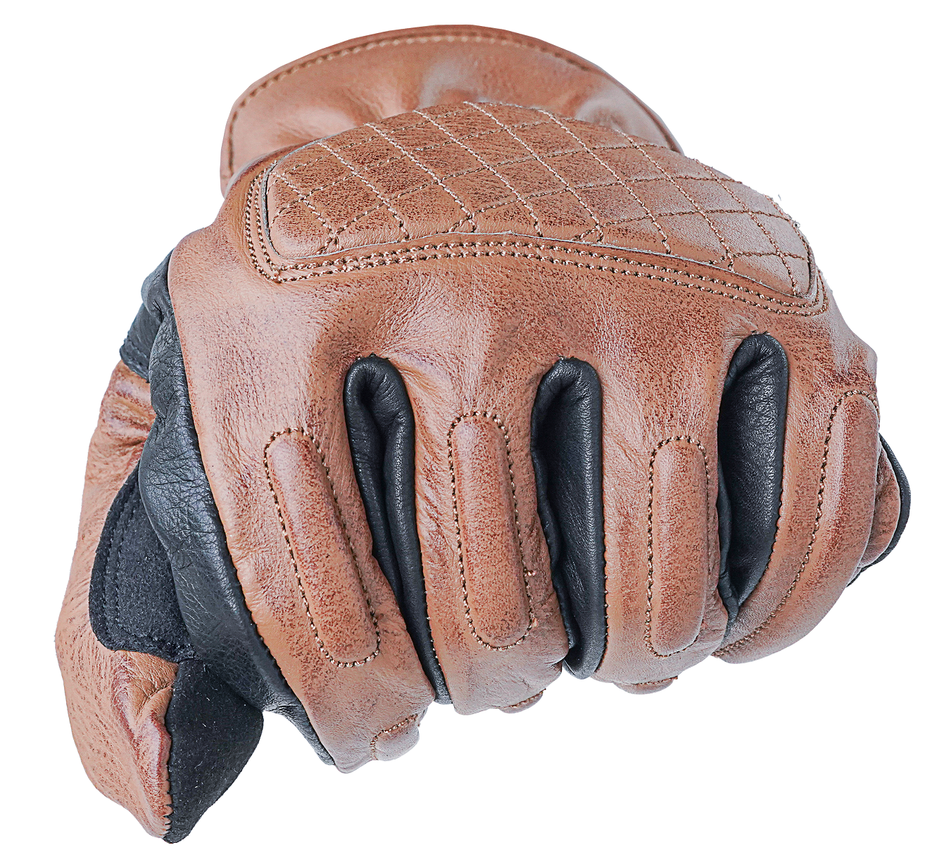 NEO Brown Motorcycle Diamond Hand Protective Leather Gloves