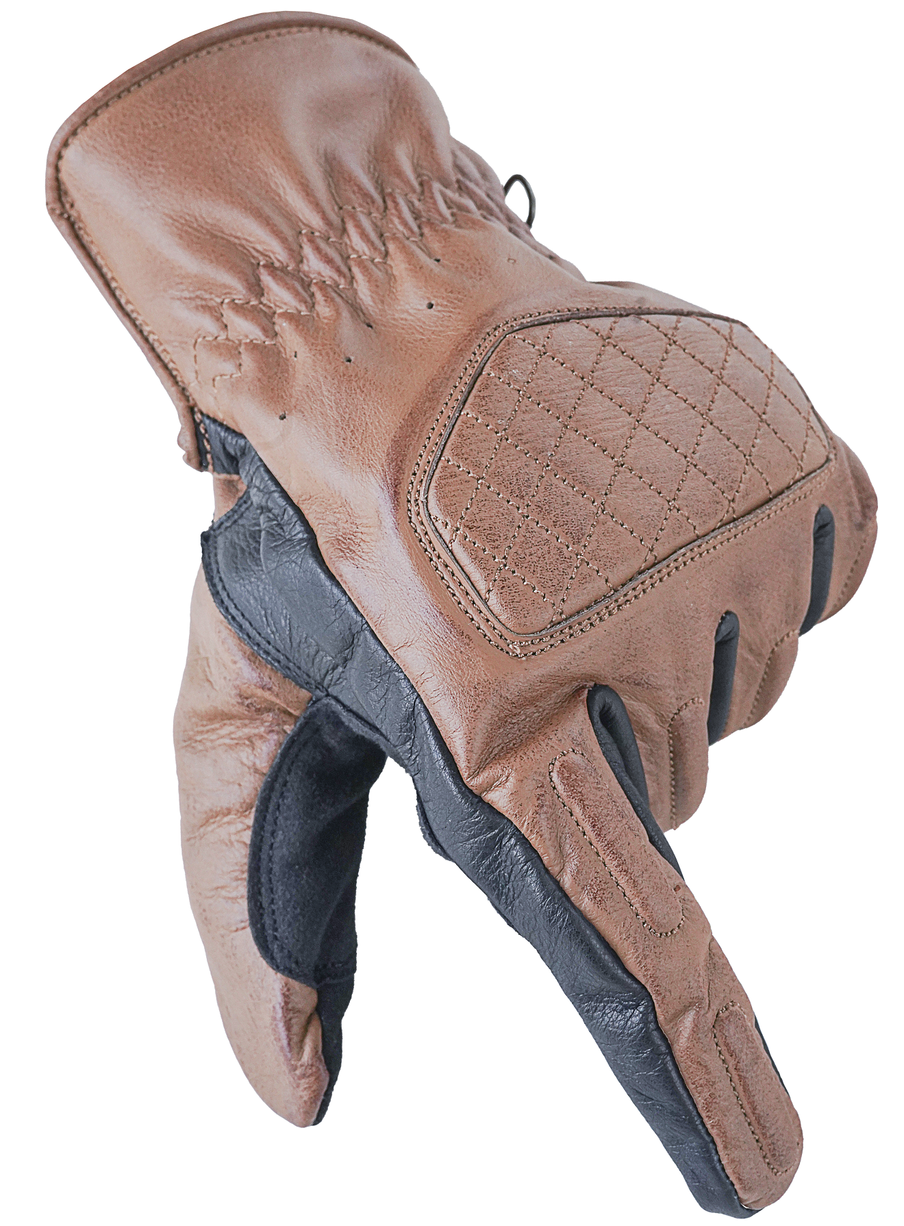NEO Brown Motorcycle Diamond Hand Protective Leather Gloves