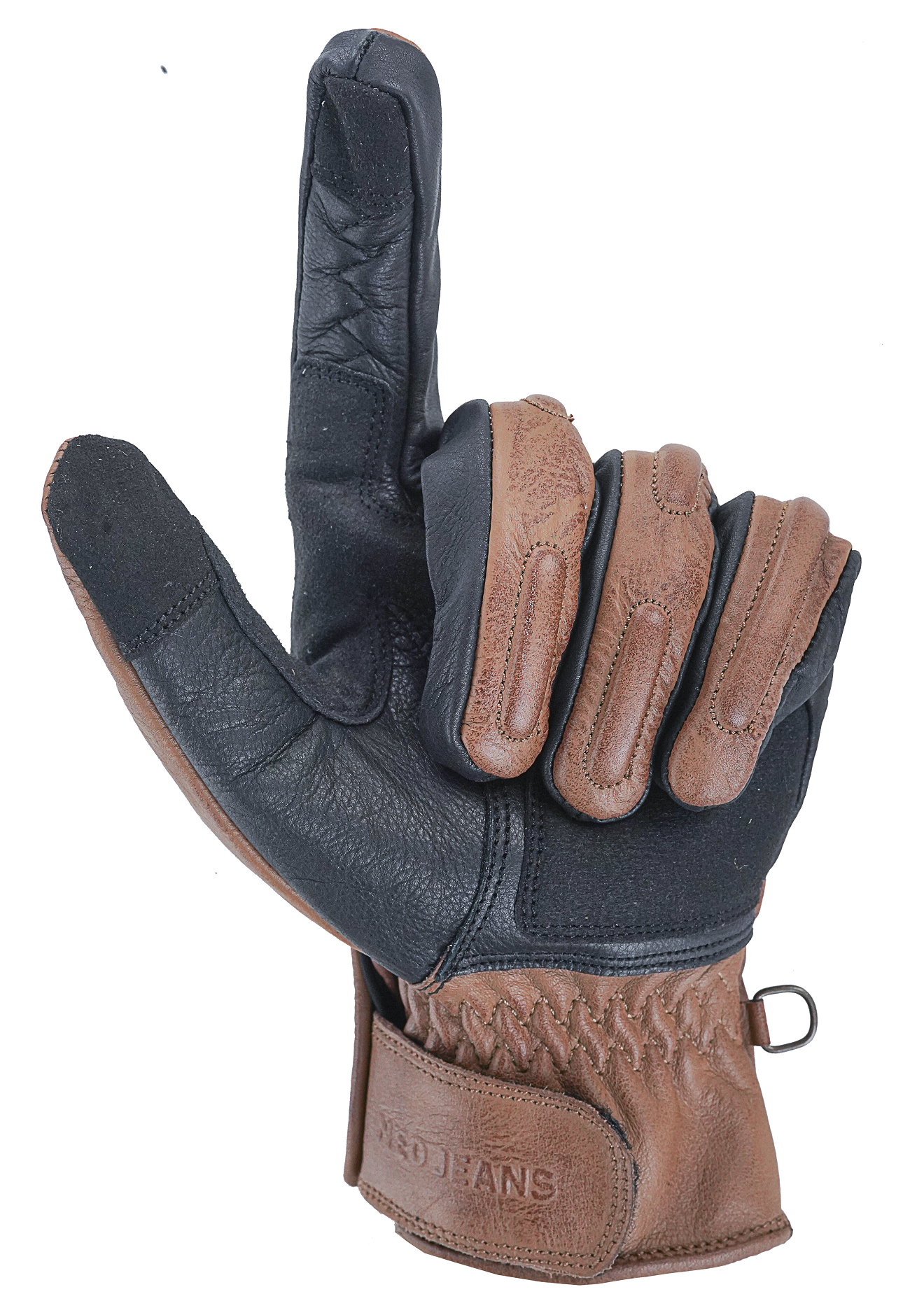 NEO Brown Motorcycle Diamond Hand Protective Leather Gloves