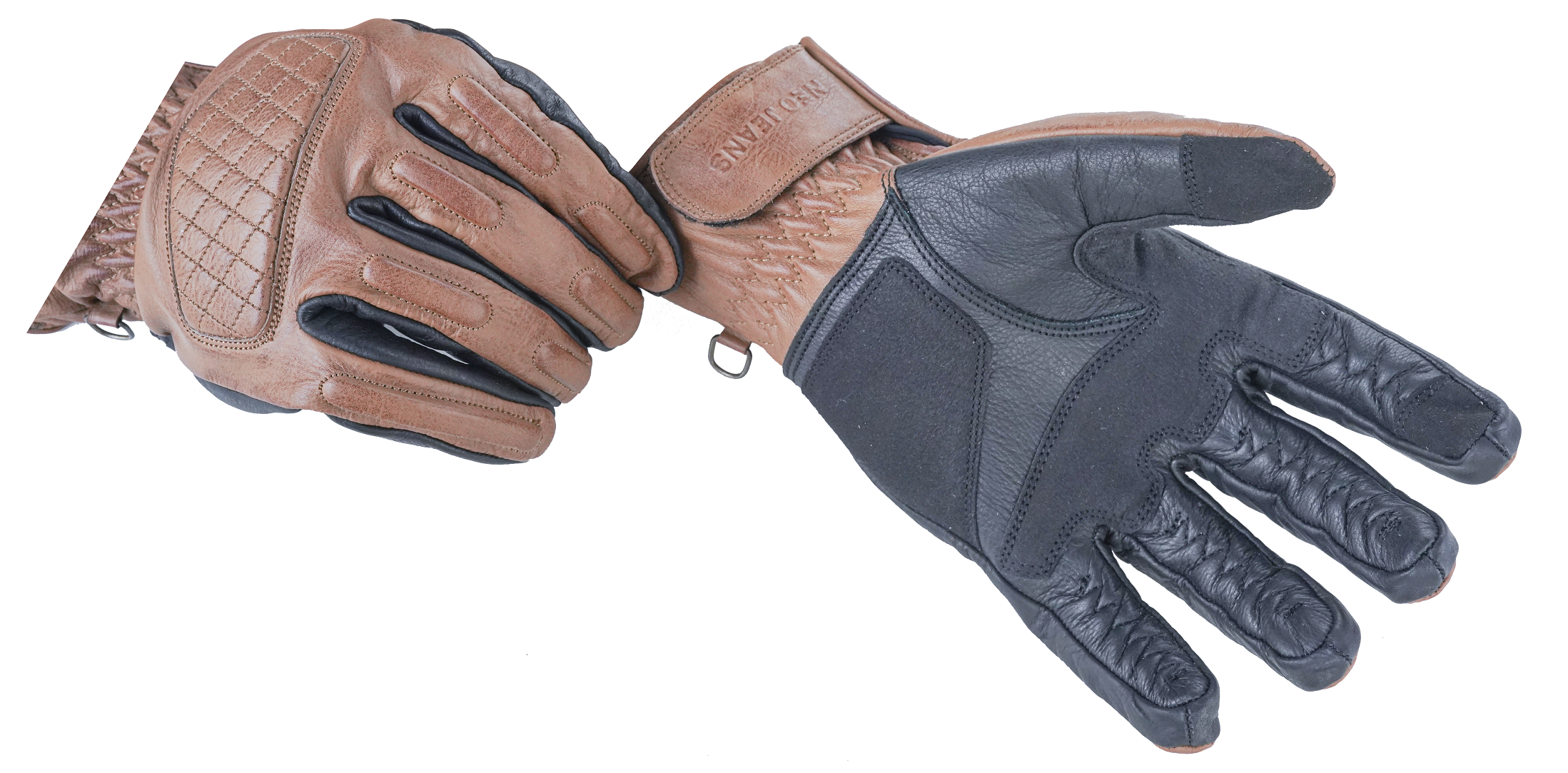 NEO Brown Motorcycle Diamond Hand Protective Leather Gloves