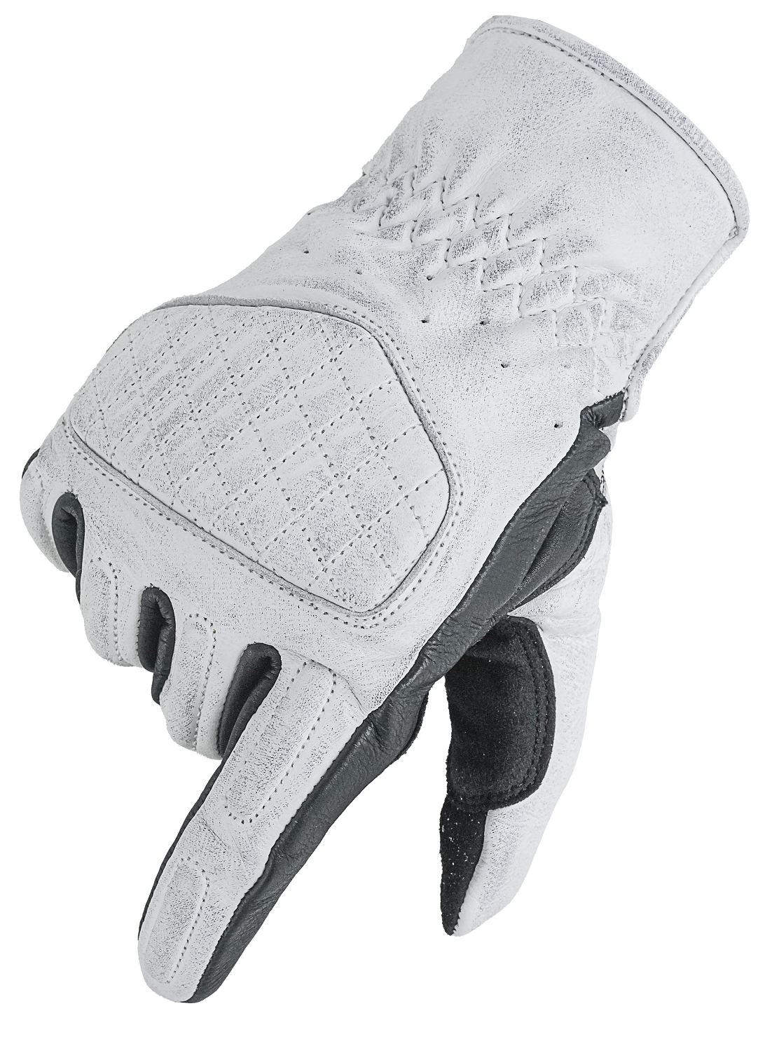 NEO White Motorcycle Diamond Hand Protective Leather Gloves