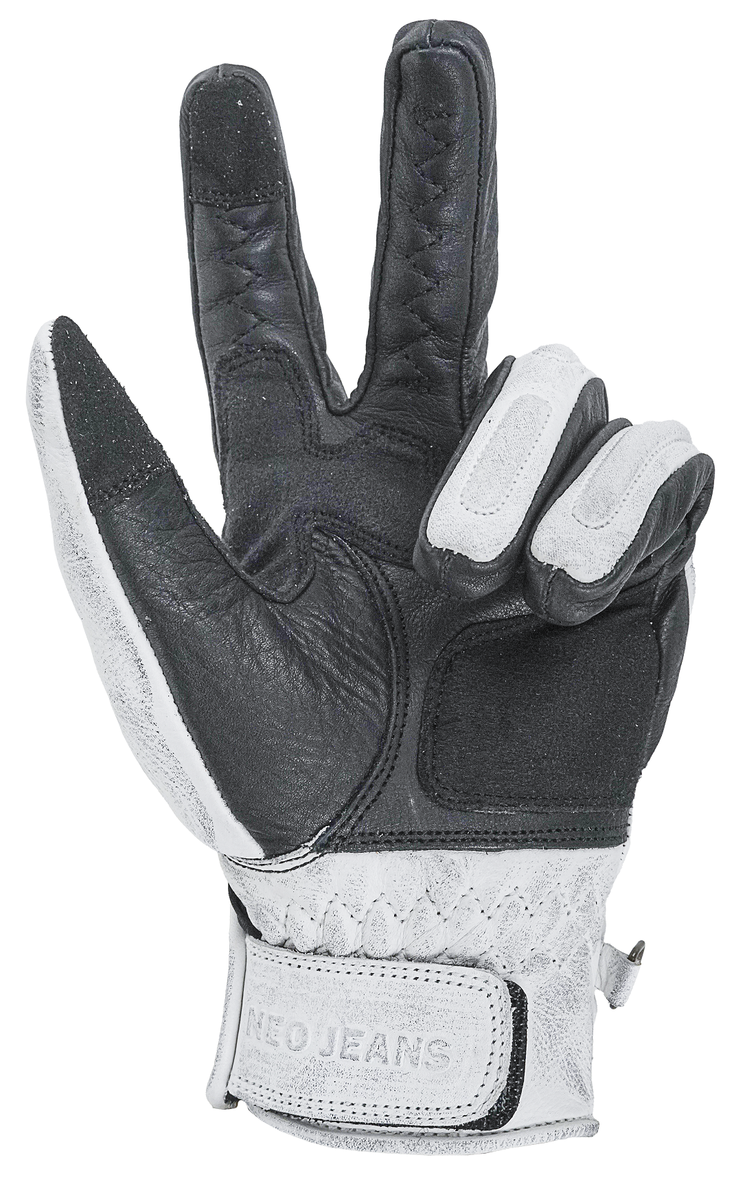 NEO White Motorcycle Diamond Hand Protective Leather Gloves