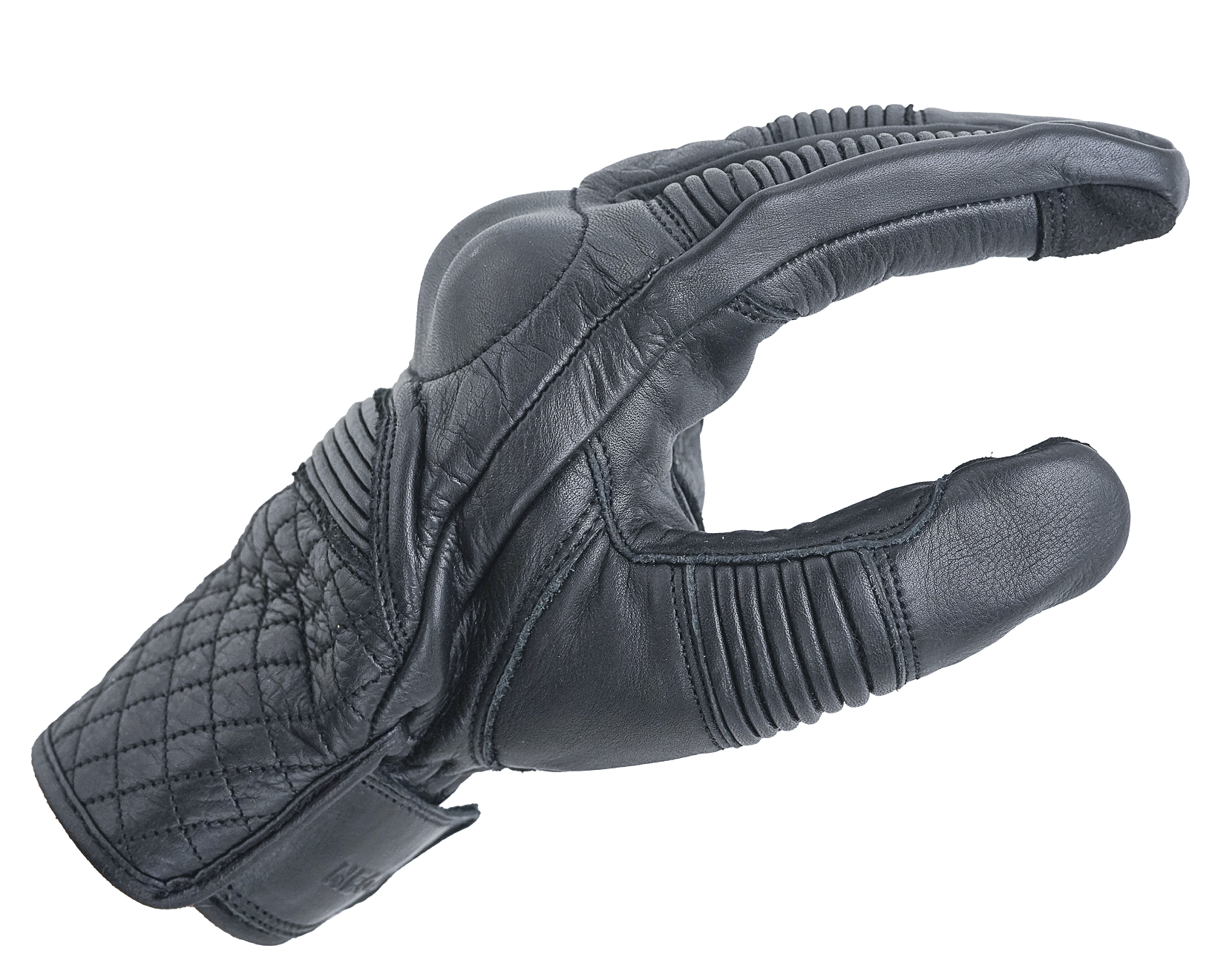 NEO Black Motorcycle Short Billy Hand Protective Leather Gloves