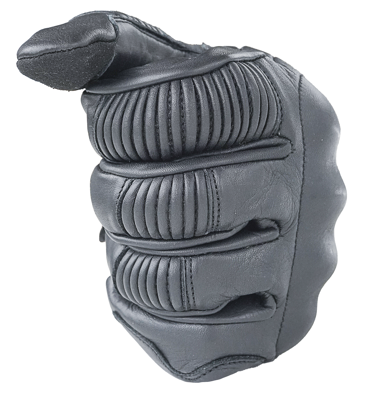 NEO Black Motorcycle Short Billy Hand Protective Leather Gloves