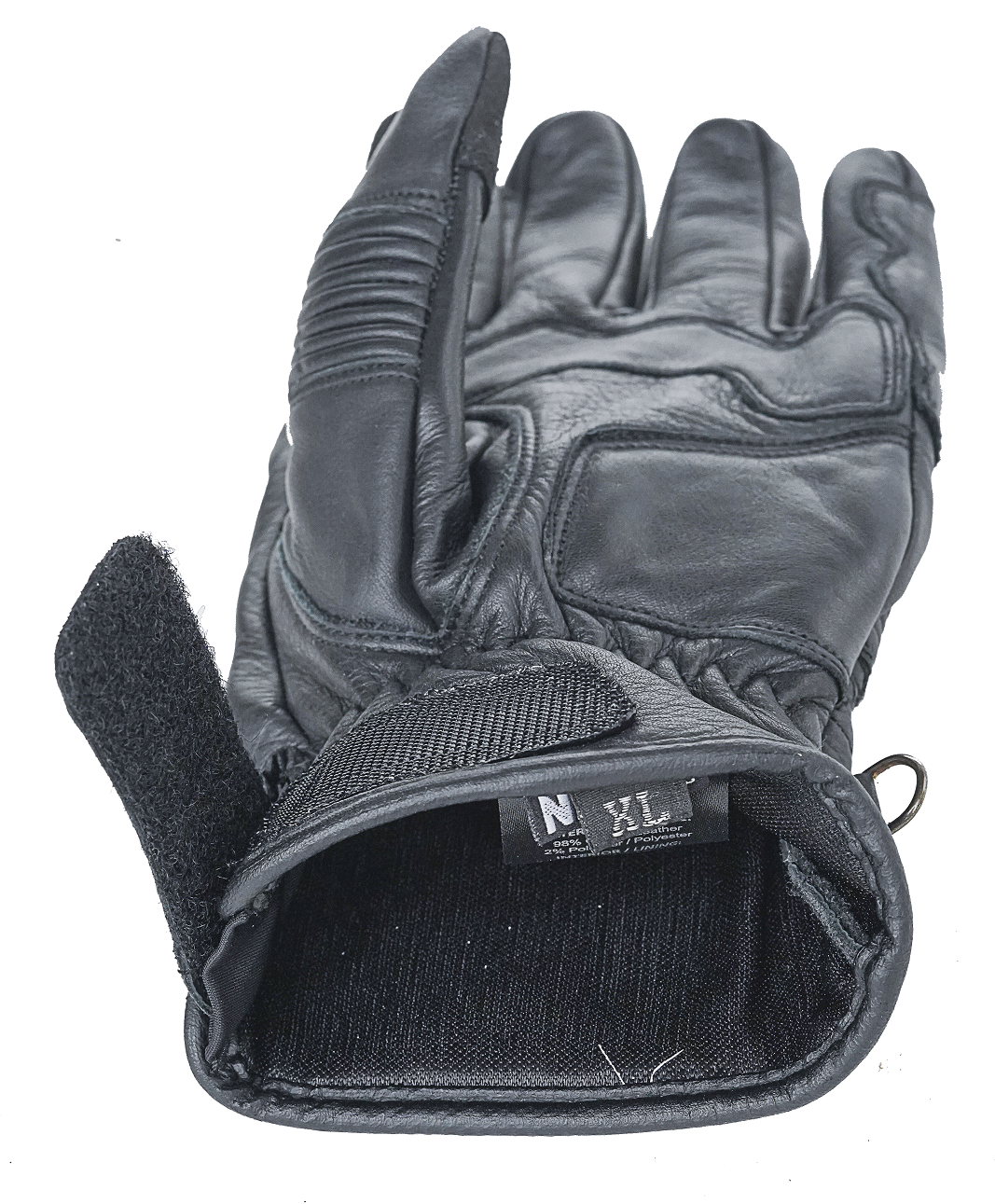 NEO Black Motorcycle Short Billy Hand Protective Leather Gloves
