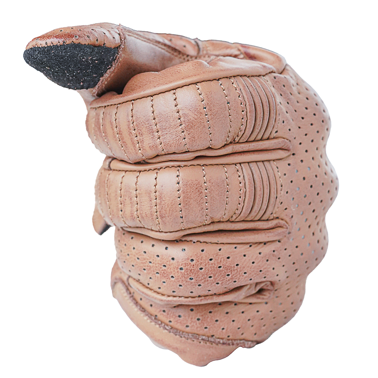 NEO Brown Motorcycle Short Billy Hand Protective Leather Gloves