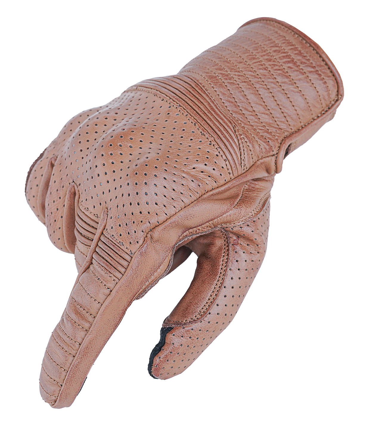 NEO Brown Motorcycle Short Billy Hand Protective Leather Gloves