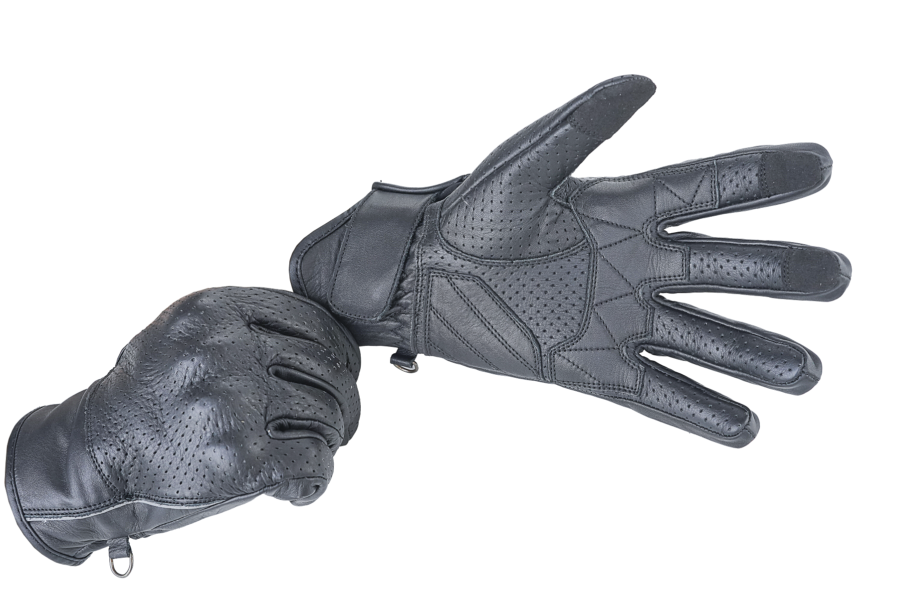 NEO Black Motorcycle Wellington Moto Hand Protective Leather Gloves