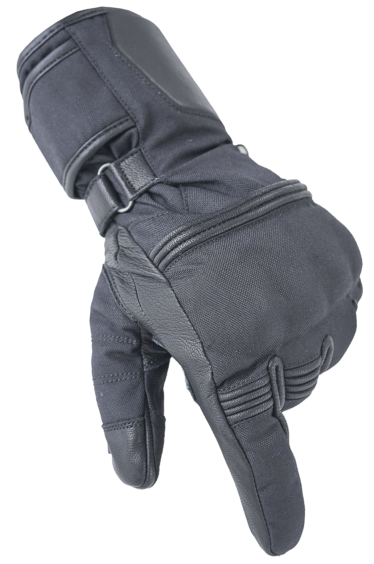 NEO Black Motorcycle Long John Hand Protective Leather Gloves