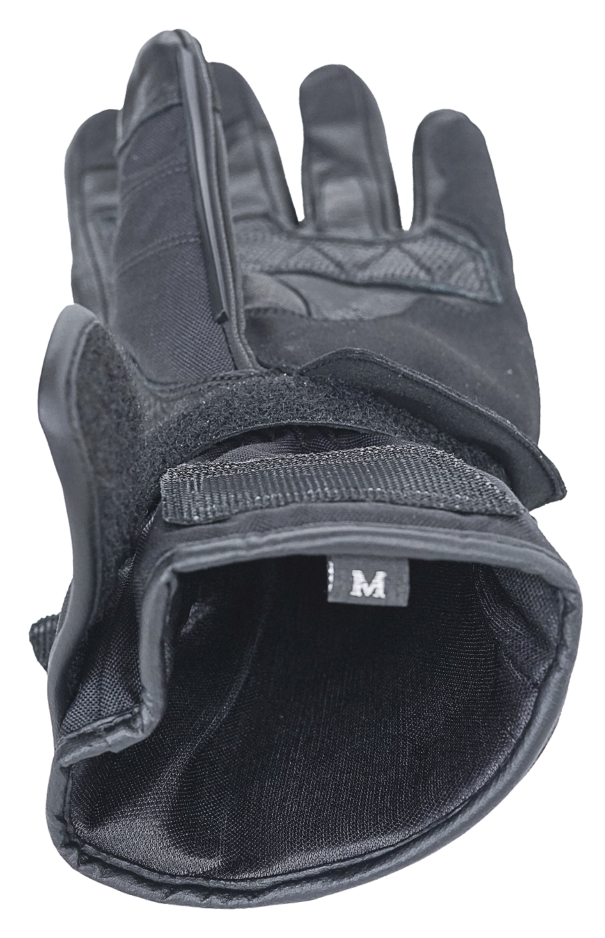 NEO Black Motorcycle Long John Hand Protective Leather Gloves