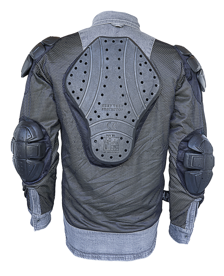 Grey Armored Motorcycle Neo Denim Moto Riding Shirt Reinforced With full 100% Genuine Heavy Aramid Fabric Lining