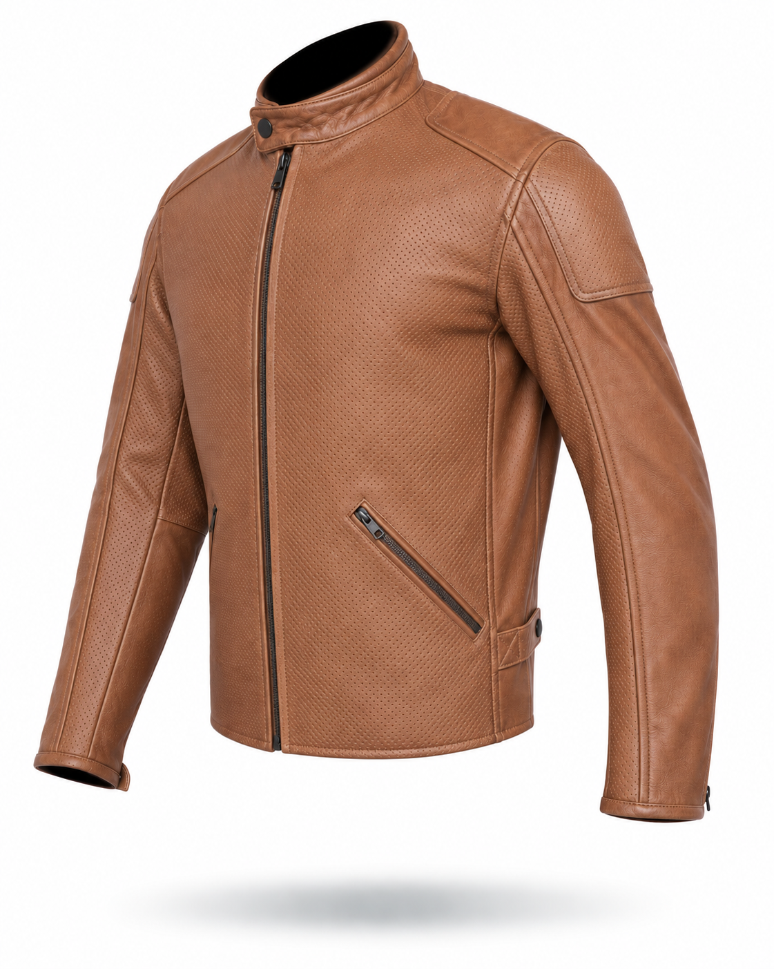 Motorcycle Oakwood 100% Cowhide Leather Jacket by Neo Jeans Brown Color with removable CE Level 2 armor (Copy) (Copy)