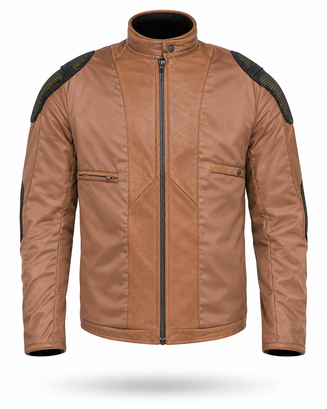 Motorcycle Oakwood 100% Cowhide Leather Jacket by Neo Jeans Brown Color with removable CE Level 2 armor (Copy) (Copy)