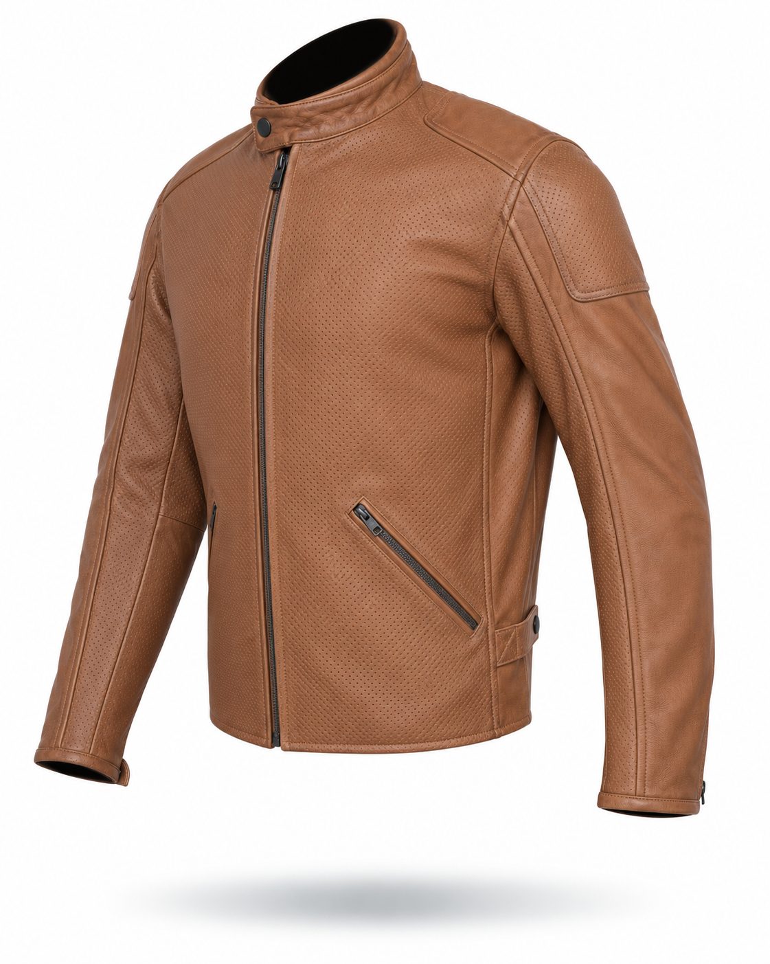 Motorcycle Oakwood 100% Cowhide Leather Jacket by Neo Jeans Brown Color with removable CE Level 2 armor (Copy) (Copy)