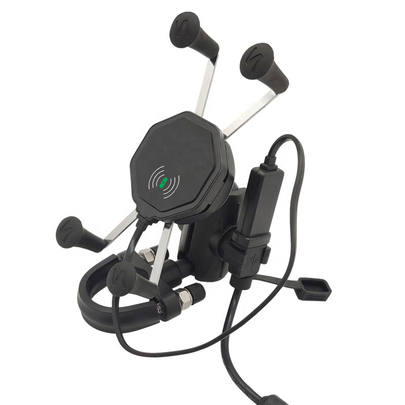 NEO Motorcycle Mobile Mounts  U- Bolt Base and Wireless charging.