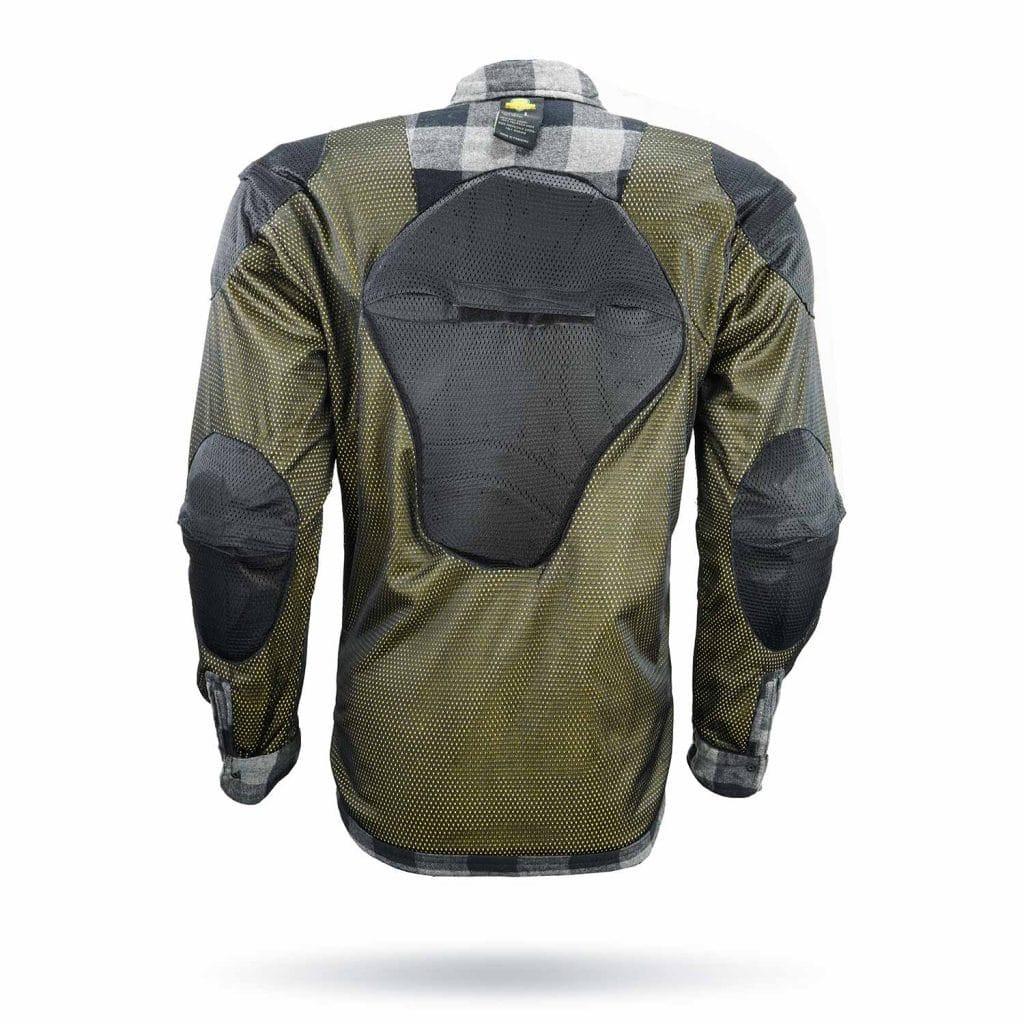 Motorcycle Riddng Flannel Shirt Reinforced With Kevlar-  Black/ Grey.