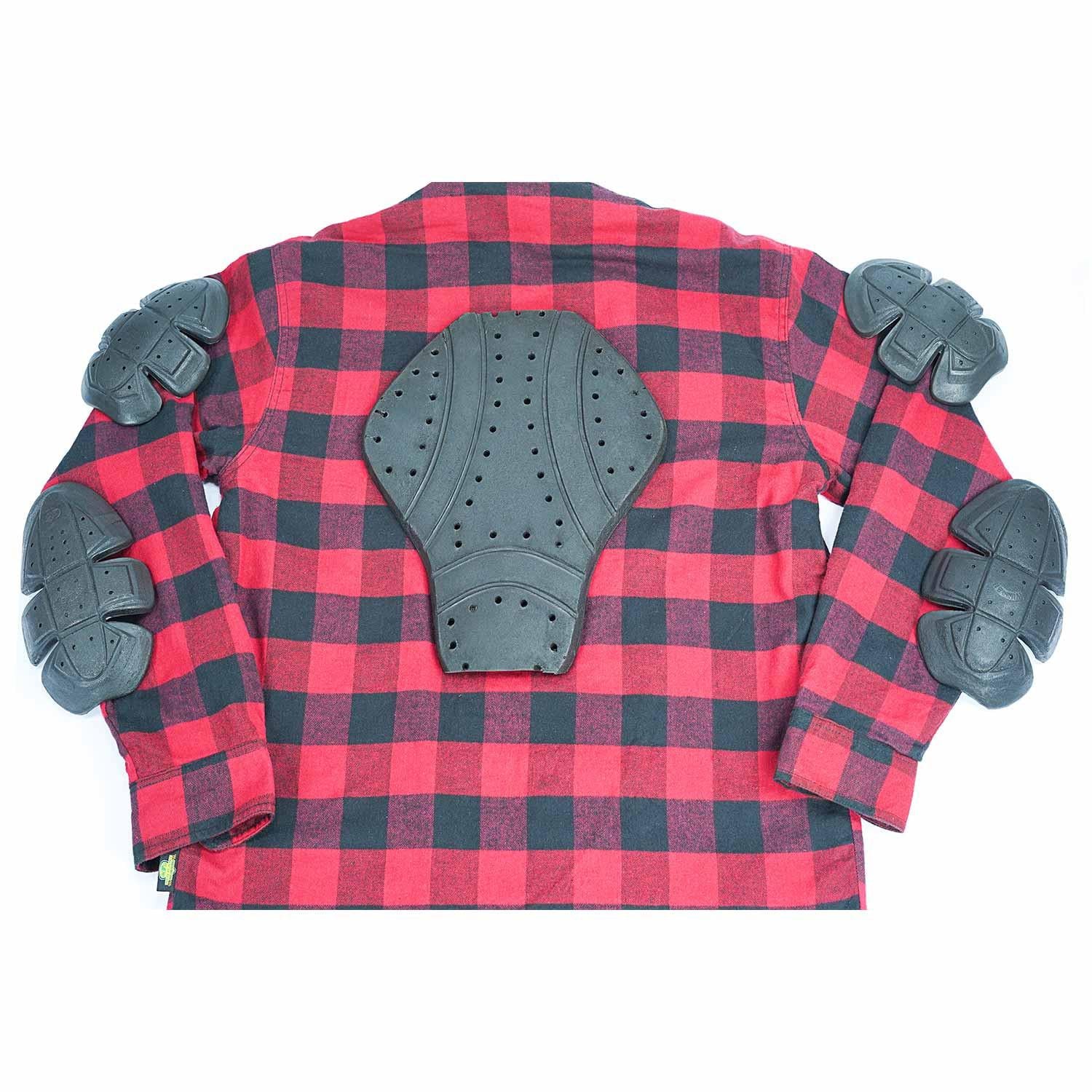 Motorcycle Ridding Flannel Shirt Reinforced With Kevlar – Red.