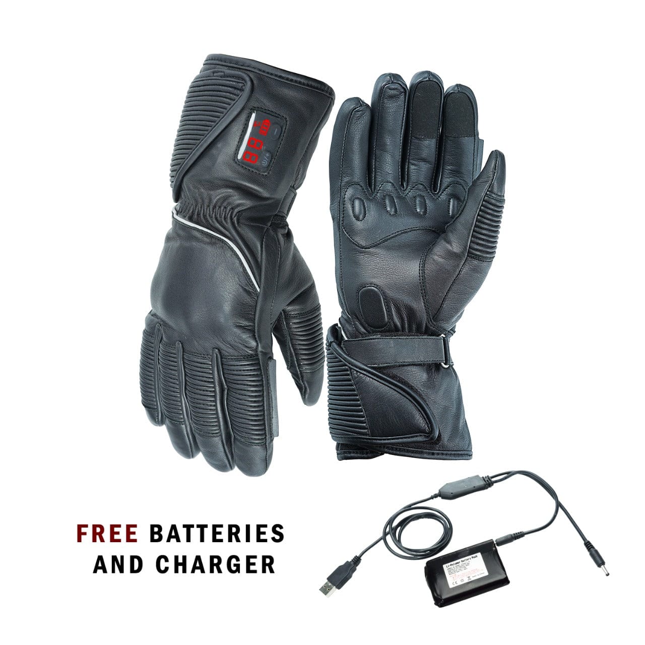 NEO Motorcycle Heated Gloves With Heat Adjustment.